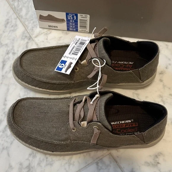 Skechers Brown Loafers with Air-Cooled Memory Foam. New with Tags. - Picture 4 of 9